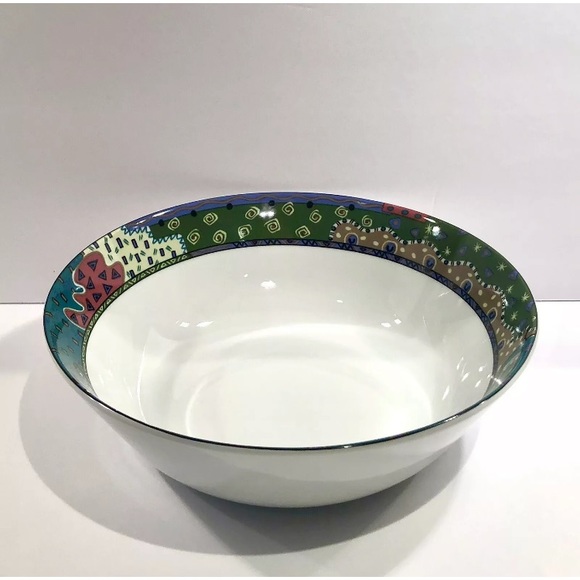 MINT! Vtg 90s Christopher Stuart 'Boundaries' Pattern Large Serving Bowl - Y0239 - Picture 1 of 10